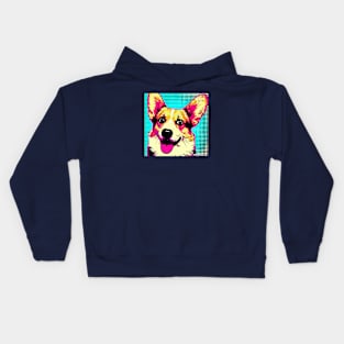 Happy Corgi Pop Art Kids Hoodie